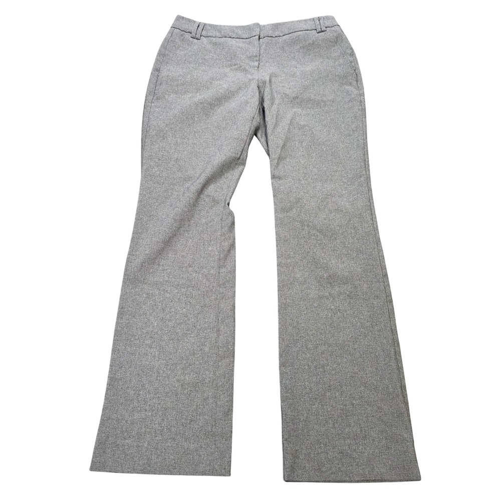 New York & Company Flare Leg Dress Pants Women's Size 6 Gray Med Rise Zip Hook
